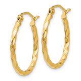 14k Twist Polished Hoop Earring