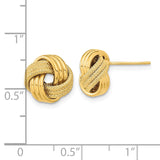 14k Polished Textured Triple Love Knot Post Earrings