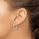 14k White Gold Polished Hoop Earring