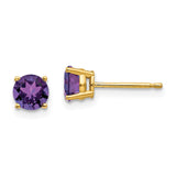 14k 5mm Amethyst Post Earrings