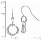 14K White Gold Small Twisted Circle Shepherd Hook Earrings