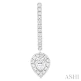 1/2 Ctw Pear and Round Cut Diamond Fashion Half Hoop Earrings in 14K White Gold