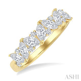 1 Ctw Scatter Marquise and Round Cut Diamond Fashion Band in 14K Yellow Gold