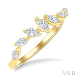 1/3 Ctw Wave Scatter Marquise Cut Diamond Fashion Band in 14K Yellow Gold