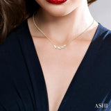 1/4 Ctw Graduated Marquise Cut Diamond Fashion Necklace in 14K Yellow Gold