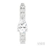 3/8 Ctw Pear Shape and Round Cut Diamond Fashion Huggie Petite Earrings in 14K White Gold