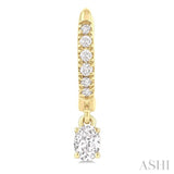3/8 Ctw Oval Shape and Round Cut Diamond Fashion Huggie Petite Earrings in 14K Yellow Gold