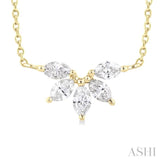 1/3 Ctw Semi-Circle Chevron Marquise Cut Diamond Fashion Necklace in 14K Yellow Gold