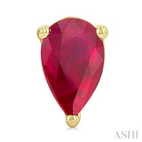 4X3 MM Pear Shape Ruby Precious Stud Earrings in 14K Yellow Gold