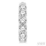 5 Ctw Inside-Out Embellished Round Cut Diamond Hoop Earrings in 14K White Gold