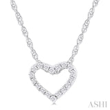 1/20 Ctw Heart Shape Round Cut Diamond Pendant With Chain in 14K White Gold