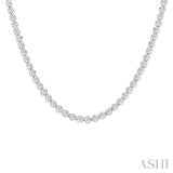5 ctw Illusion Round Cut Diamond Eternity Tennis Necklace in 14K White Gold