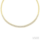 2 1/10 Ctw Round Cut Diamond Choker Necklace in 14K Yellow Gold
