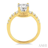 1/3 Ctw Diamond Semi-Mount Engagement Ring in 14K Yellow Gold