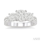 3/4 Ctw Lovebright Round Cut Diamond Ring in 14K White Gold