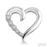 1/20 Ctw Single Cut Diamond Heart Shape Diamond Journey Earrings in Sterling Silver