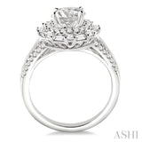 1 1/3 Ctw Diamond Engagement Ring with 5/8 Ct Round Cut Center Stone in 14K White Gold