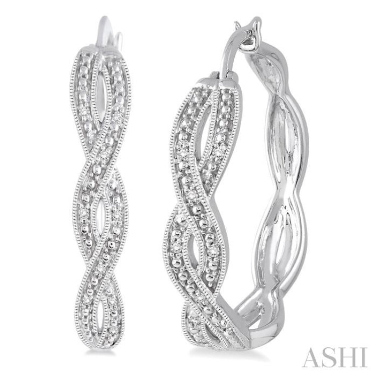 Silver Diamond Fashion Hoop Earrings