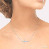 Sideway Cross Diamond Pendant