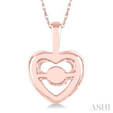 1/20 Ctw Round Cut Diamond Emotion Pendant in 10K Rose Gold with Chain