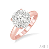 1/3 Ctw Lovebright Round Cut Diamond Ring in 14K Rose and White Gold