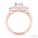1 Ctw Lovebright Round Cut Diamond Ring in 14K Rose and White Gold
