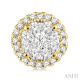 1/2 Ctw Lovebright Round Cut Diamond Earrings in 14K Yellow and White Gold