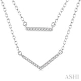 Bar & V-Layered Diamond Pendant