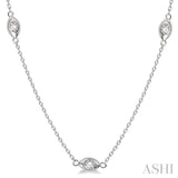 1/2 Ctw Marquise Motif Round Cut Diamond Fashion Necklace in 14K White Gold