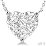 1 Ctw Lovebright Diamond Heart Necklace in 14K White Gold