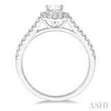 1/4 Ctw Oval Shape Semi-Mount Diamond Engagement Ring in 14K White Gold