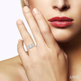 1/2 Ctw Triple Cushion Shape Semi-Mount Diamond Engagement Ring in 14K White Gold
