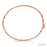 1/4 Ctw Oval Mount Round Cut Diamond Stackable Bangle in 14K Rose Gold