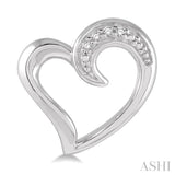 1/50 Ctw Hollow Center Heart Charm Round Cut Diamond Earring in Sterling Silver