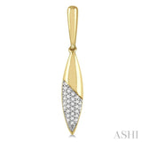 1/6 Ctw Marquise Dangler Round Cut Diamond Fashion Earring in 10K Yellow Gold