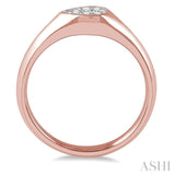 1/10 ctw Pear Shape Lovebright Diamond Ring in 14K Rose and White Gold