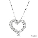 1/2 Ctw Heart Shape Round Cut Diamond Pendant With Chain in 14K White Gold