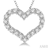 1/4 Ctw Heart Shape Round Cut Diamond Pendant With Chain in 14K White Gold