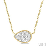 1/3 Ctw Pear Shape Lovebright Diamond Necklace in 14K Yellow and White Gold