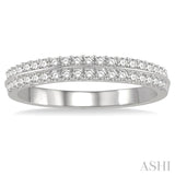 1/3 ctw Twin Row Round Cut Diamond Stackable Band in 14K White Gold