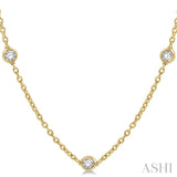 1 1/2 Ctw Round Cut Diamond Fashion Necklace in 14K Yellow Gold
