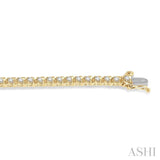 2 ctw Round Cut Diamond Tulip Bracelet in 14K Yellow Gold