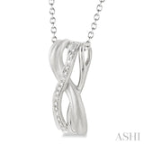 1/20 Ctw Single Cut Diamond Swirl Fashion Pendant in Sterling Silver with Chain