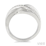 1/20 Ctw Single Cut Diamond Swirl Fashion Ring in Sterling Silver