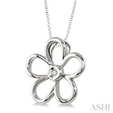 Silver Flower Diamond Fashion Pendant