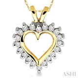 1/4 Ctw Round Diamond Heart Pendant in 10K Yellow Gold with Chain
