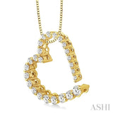 1/2 Ctw Diamond Journey Heart Pendant in 14K Yellow Gold with chain