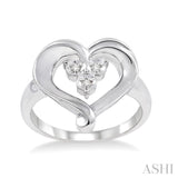 1/50 Ctw Single Cut Diamond Heart Ring in Sterling Silver