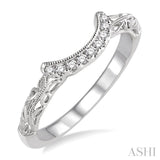 1/10 Ctw Round Cut Diamond Wedding Band in 14K White Gold