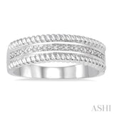 1/20 Ctw Round Cut Diamond Rope Ring in Sterling Silver